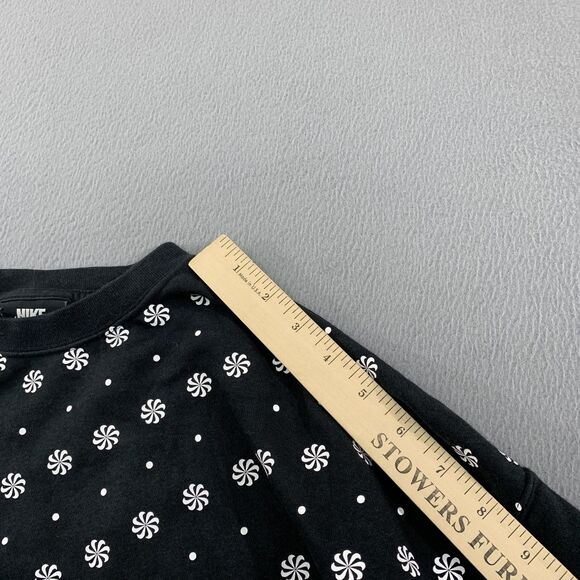 Nike Sweatshirt Mens Small Black Crewneck Bandana Paisley Chevron CU5948-010 - Picture 7 of 15